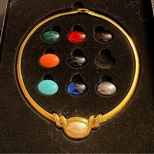 Joan Rivers Gold Necklace with Multicolor Stones